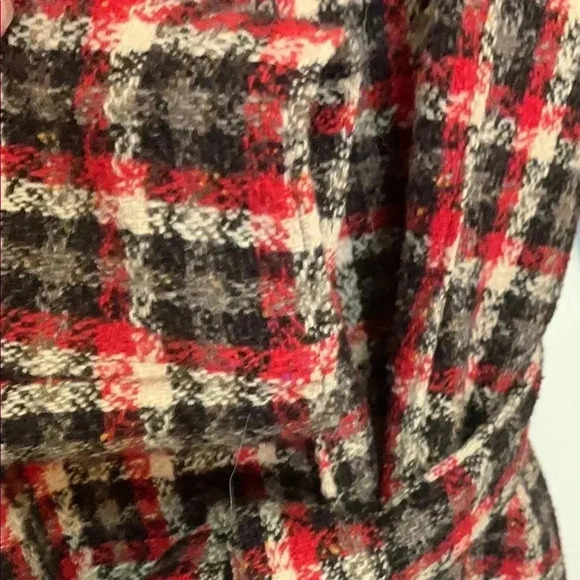 Vintage Old Navy Plaid Fall Long Coat with Belt, Fully Lined, 2 Deep Pockets - Picture 9 of 15